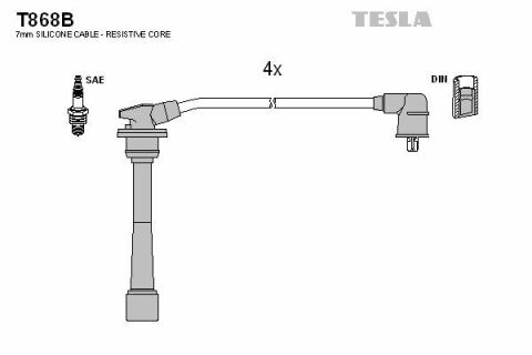 Кабель запалювання к-кт TESLA HY,Kia 96- 1,6