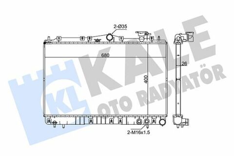 KALE HYUNDAI Радиатор охлаждения Sonata III 1.8/3.0 95-