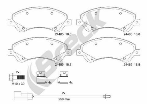 Колодки гальмівні (передні) Ford Transit V347 06- (FWD) (Bosch) (з датчиком) Колодки гальмівні (передні) Ford Transit V347 06- (FWD) (Bosch) (з датчиком)