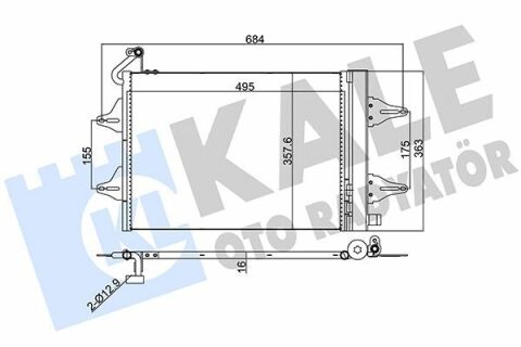 KALE VW Радиатор кондиционера Polo,Skoda Fabia I,II,Roomster