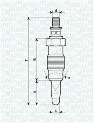 MAGNETI MARELLI Свічка розжарення ESCORT, FIESTA, MONDEO [062900008304]