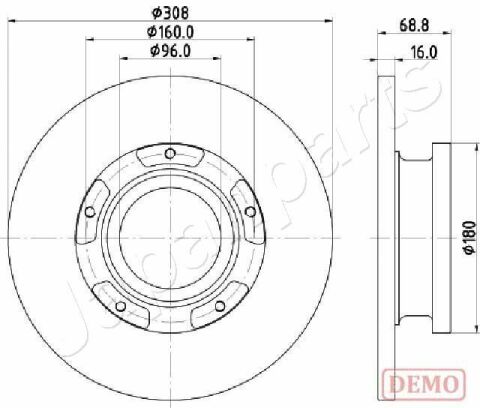 JAPANPARTS FORD Диск гальм задн. Transit 12-