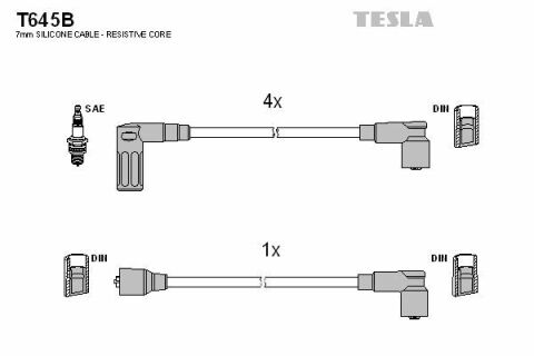 Кабель запалювання к-кт TESLA Fiat 88-96 1,4