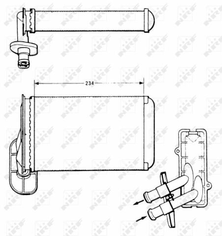 Радиатор печки VW Caddy II/Golf I-IV 1.4-1.9 TDI 95-02