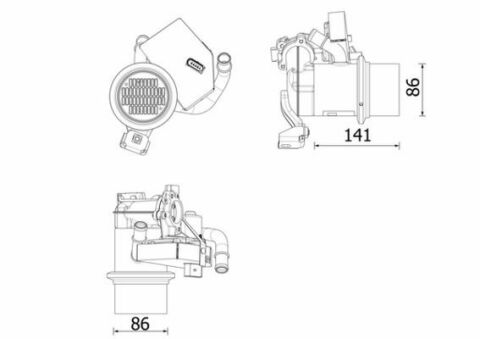 Радіатор рециркуляції ВГ з клапаном EGR VW Caddy IV 2.0 TDi 15-/Jetta IV 2.0TDI 14-