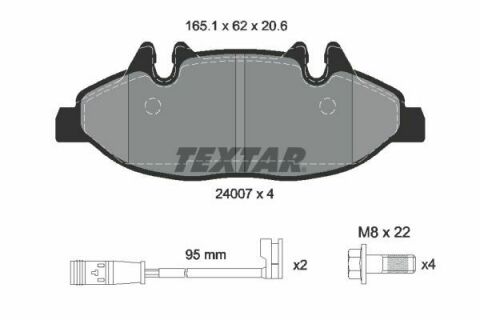 Колодки тормозные (передние) MB Vito (W639) 03- (Bosch) Q+ (с датчиками)