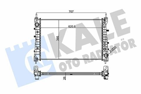 KALE FIAT Радіатор охолодження Grande Punto,linea,Punto 1.3d 06-