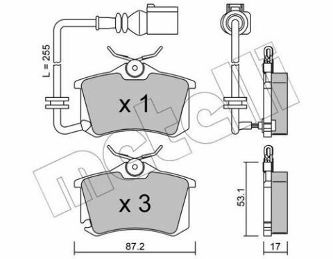 Колодки тормозные (задние) Skoda Fabia 99-/VW Caddy/Golf 03-16/Passat B5 96-05/Polo 01- (+датчик)