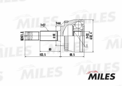 Шарнирный комплект, приводной вал