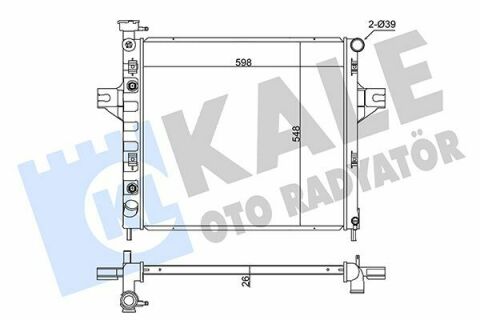 KALE JEEP Радиатор охлаждения Grand Cherokee II 4.0 99-