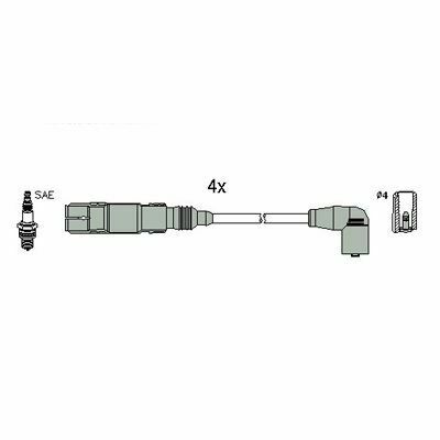 Проводи запалювання VW Caddy III 2.0 EcoFuel 06-15 (к-кт) (високовольтні) (HÜCO)