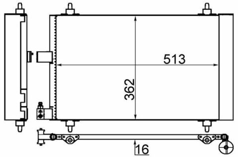 Радіатор кондиціонера Citroen C5 II/III/C6/Peugeot 407 1.6-3.0D 02-