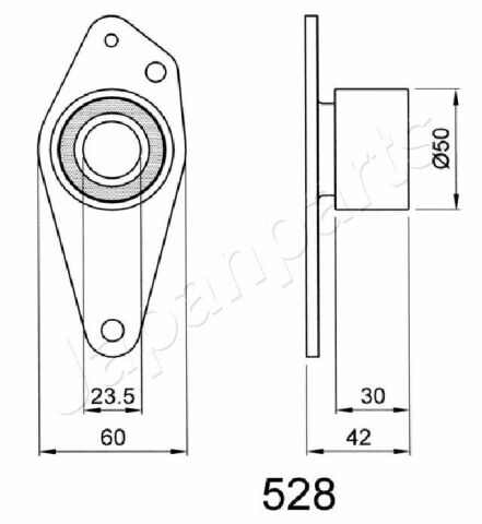 JAPANPARTS RENAULT Натяжной ролик Clio 1,7/1,9D/Laguna 1,8-2,0/R9/11/19/21,Trafic,Volvo