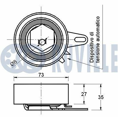 RUVILLE VW Ролик натяжителя ремня T4, LT28-46 2.5TDI, VOLVO S70,S80