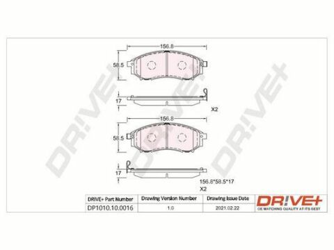 DP1010.10.0016 Drive+ - Гальмівні колодки до дисків