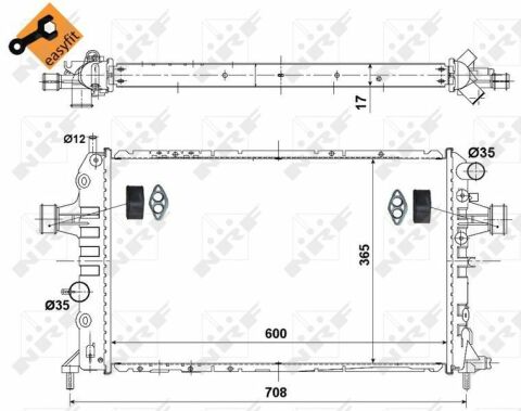 Радиатор охлаждения Opel Astra/Zafira 1.2-1.8 04-15