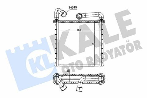 KALE VW Радиатор отопления Audi Q3,Crafter,Golf VII,Passat,Tiguan,Skoda Karoq,Kodiaq,Octavia III