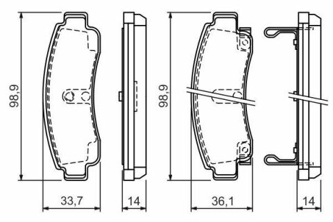 Комплект задніх гальмівних колодок Sunny NISSAN