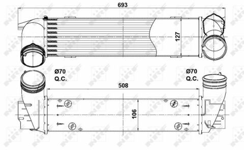 Радіатор інтеркулера BMW (E90/E92/E91)/X1 (E84) 2.0D/3.0D 06-15 M57/N47