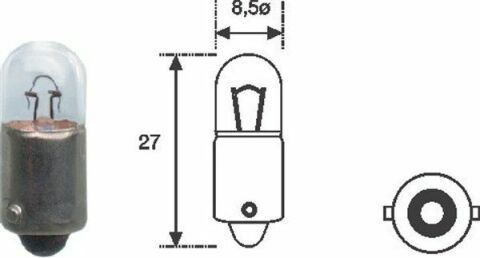 Автолампа T4W 12V 4W BA9s Standard (T4W 12)