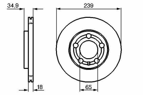 Диск тормозной (передний) Skoda Octavia/Fabia/VW Polo 1.2-1.4 99- (238,7x18)