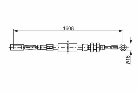 Трос ручника (L) Citroen C25/Peugeot J5/Fiat Ducato 81-94 (1608/1364mm)