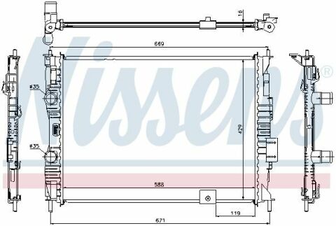 Радіатор  NS  QASHQAI(07-)2.0  i  16V[OE  21400-JD200]