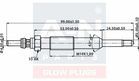 Свічка розжарювання (подвійна спіраль) 11V Clio II, Megane, Kangoo 1.9D 99- RENAULT