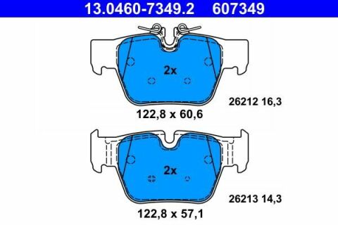 Колодки тормозные (задние) BMW 1 (F40)/2 (F44) 19-/X2 (F39) 18- B48 A20 (ATE)