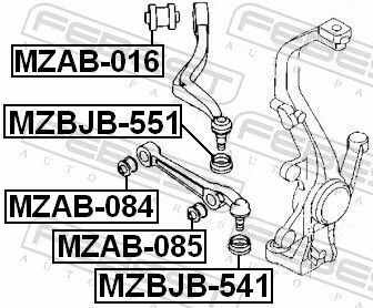 Сайлентблок переднього важеля (знизу) Mazda 6 02-07