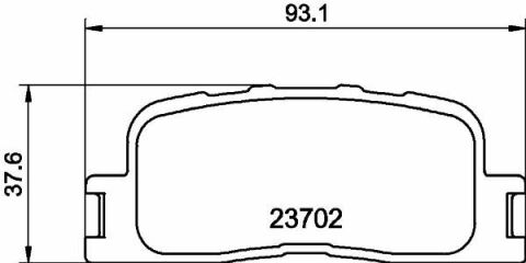 Гальмівні колодки зад. Toyota Camry 01-06 (akebono) (93x38x16)