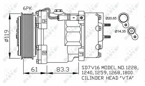 Компресор кондиціонера Citroen Berlingo/Peugeot Partner 1.9D/2.0HDI 96-15