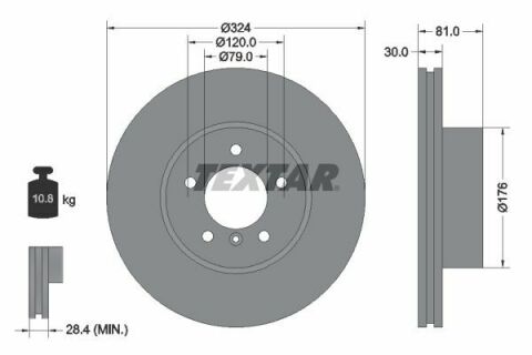 Диск гальмівний (передній) BMW 7 (E65/66/67) 3.0-4.0i 01-09 (324x30) PRO+ Диск гальмівний (передній) BMW 7 (E65/66/67) 3.0-4.0i 01-09 (324x30) PRO+