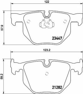 Тормозные колодки зад. BMW 3(E46)/7(E38)/X5(E53) 94-11 (ATE) (122x58,2x17,3)