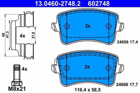 Колодки тормозные (задние) Audi A4/A5/Q5 07-