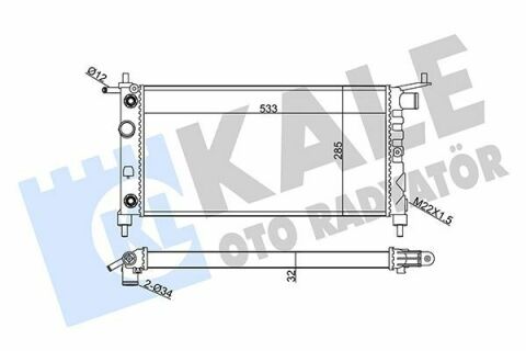 KALE OPEL Радіатор охолодження Combo, Corsa B, Chevrolet