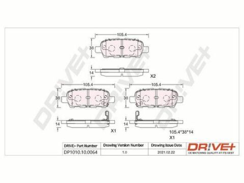 DP1010.10.0064 Drive+ - Тормозные колодки для дисков