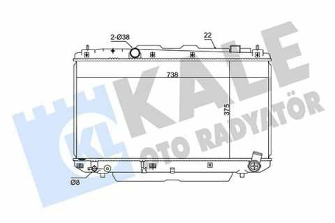 KALE TOYOTA Радиатор охлаждения Rav 4 II 2.0D 01-