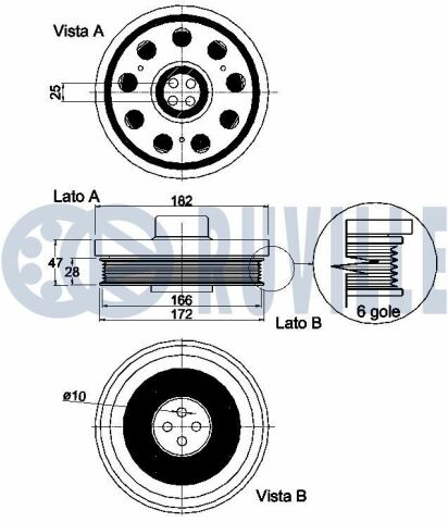 Реміний шків к/вала e90/f10/f25/f30 1,6-2,0d