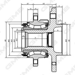 Підшипник задн.ступиці з abs sprinter 06-db