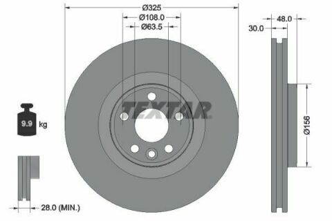 Диск тормозной (передний) Land Rover Range Rover Velar 2.0/3.0 17-(325x30) PRO+