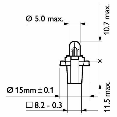 Лампа Bax 8,3s/1,35 Grey 24V 1,2W B8,3s/1,35