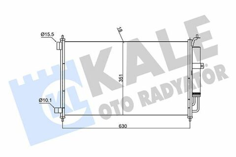 KALE NISSAN Радиатор кондиционера Micra III,Note,Tiida 1.2/1.8 03-