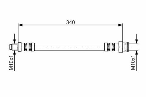 Шланг тормозной (передний) MB E-class (W124) 93-95 (L=340mm)