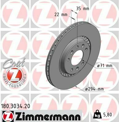 Диск тормозной (задний) Citroen Jumpy/Peugeot Expert 16-(294x22) (с покрытием) (вентилированный)