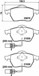 Тормозные колодки пер. Passat B5/Audi A4/A6 00-05 (с датчиком) Тормозные колодки пер. Passat B5/Audi A4/A6 00-05 (с датчиком)