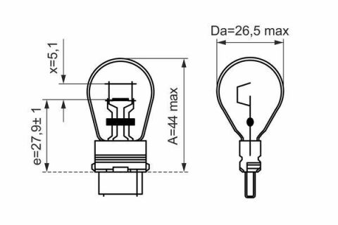 Автолампа (желтая) py27/7w 12v 27/7w