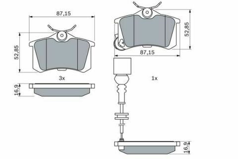 Колодки гальмівні (задні) VW Polo 01-/Seat Cordoba/Ibiza 02-09 (+ датчик)