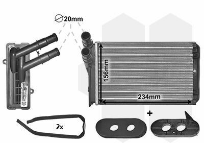 Радиатор печки VW Caddy II/Golf I-IV 1.4-1.9 TDI 95-02