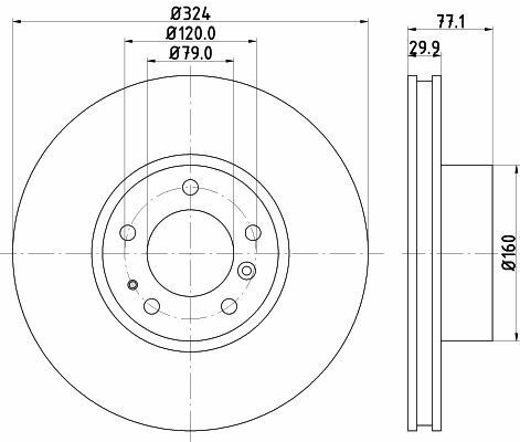 HELLA Диск тормозной перед. BMW 5-serie E39, 7-serie E38 (324*30)